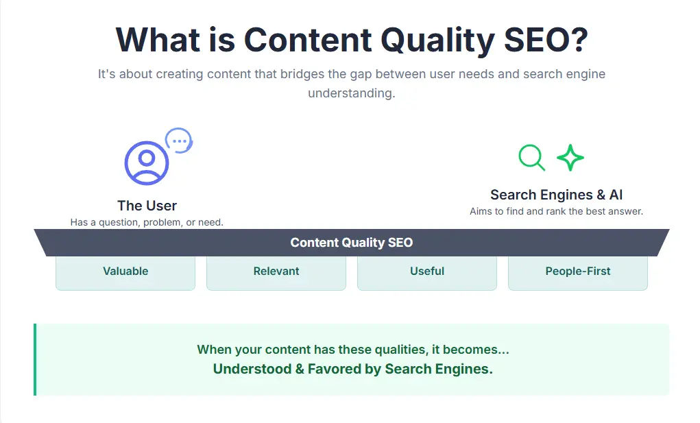 Illustration highlighting how high-quality content improves SEO performance