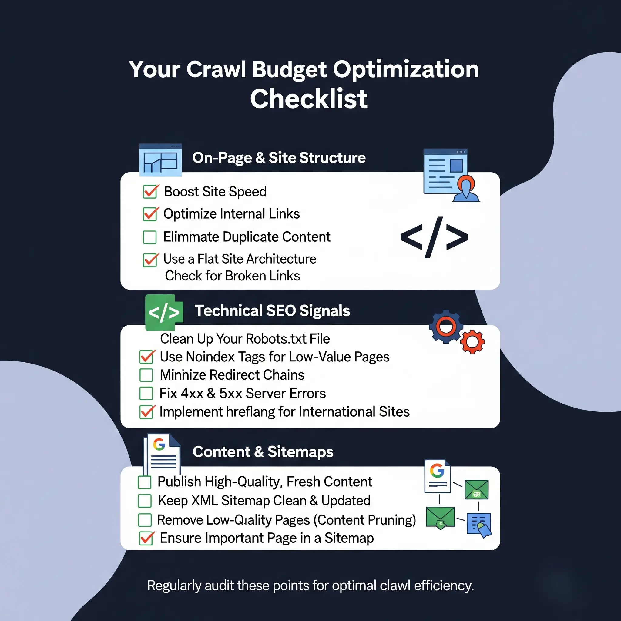 Crawl budget checklist for optimizing website indexing and search engine visibility