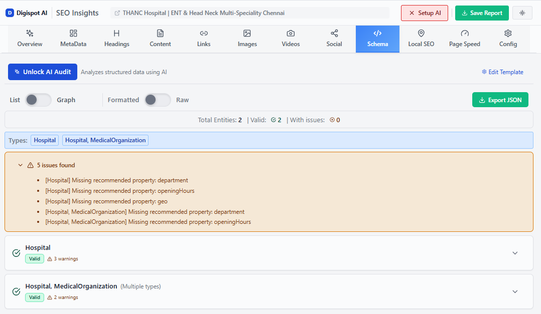 Identifying and fixing schema markup issues to improve AI search visibility and citations