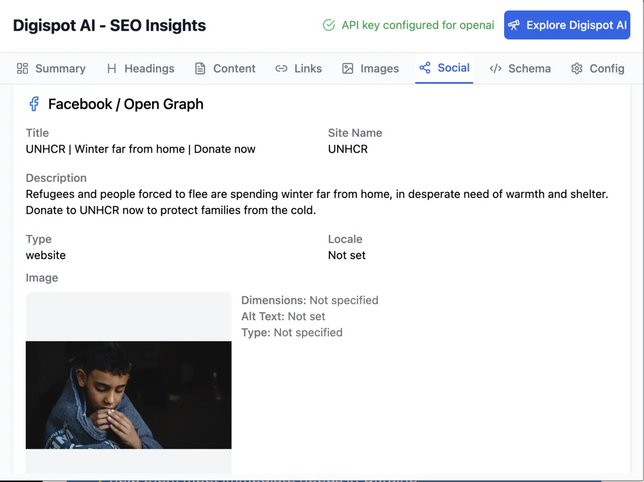 Open graph example for NGO