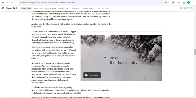 Content Optimization : The New York Times' Snow Fall story