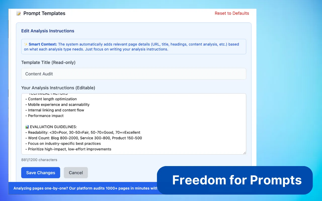 Digispot AI Chrome Extension — Customizable prompt templates with editable analysis instructions and smart context auto-injection